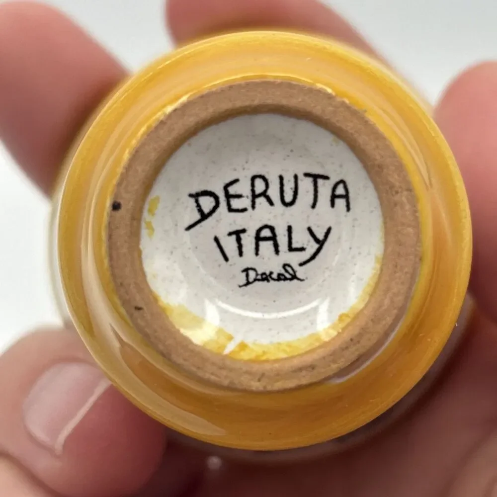 Pallini Limoncello Shot Glass Deruta Italy Pottery Barware Lemon